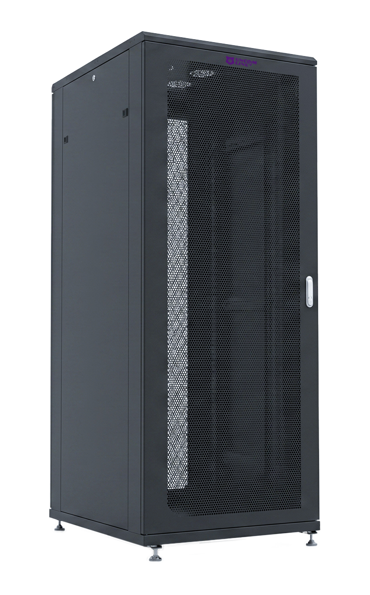 UCL FSC-4788-SP-SP-RAL9005 Шкаф напольный 19″, 47U, 800x800 мм, передняя перфорированная стальная дверь, задняя перфорированная стальная, разобранный, черный, Uncomline