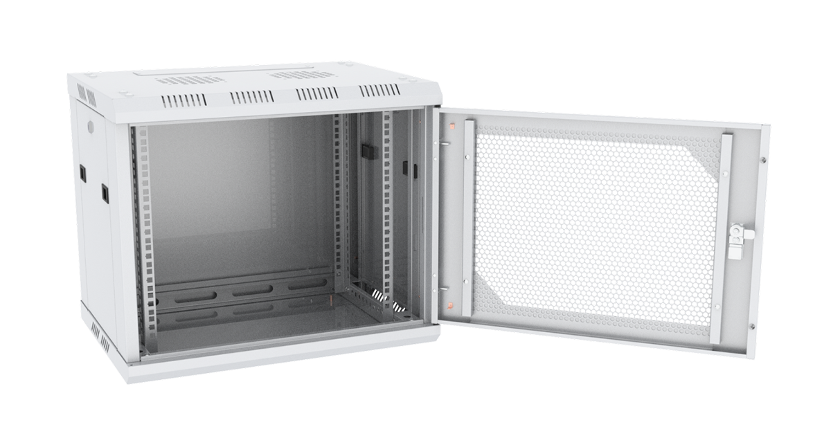 UCL WMC-1266-SP-RAL7035 Шкаф настенный 19″, 12U, 600х600 мм, перфорированная передняя дверь, серый, Uncomline