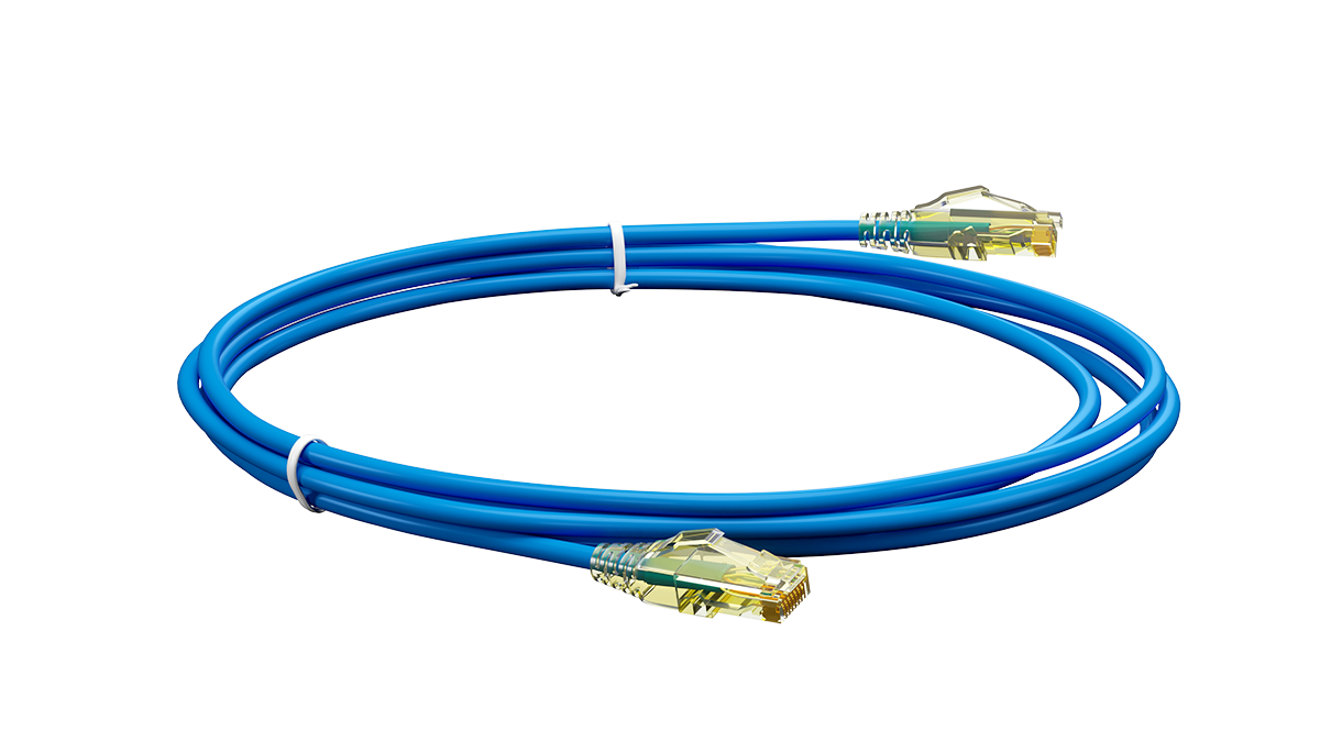 UCL PCС-UU6A-3M-LSZH-BL Патч-корд U/UTP, Cat.6a (50 µ″) (100% Fluke Component Tested), LSZH, 3 м, синий, Uncomline