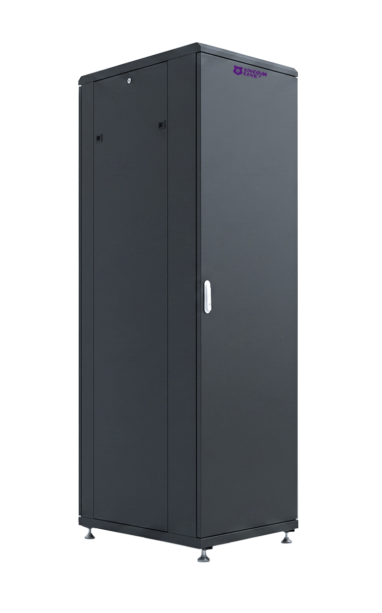 UCL FSC-3268-SS-SS-RAL9005 Шкаф напольный 19″, 32U, 600x800 мм, передняя цельная стальная дверь, задняя цельная стальная, разобранный, черный, Uncomline