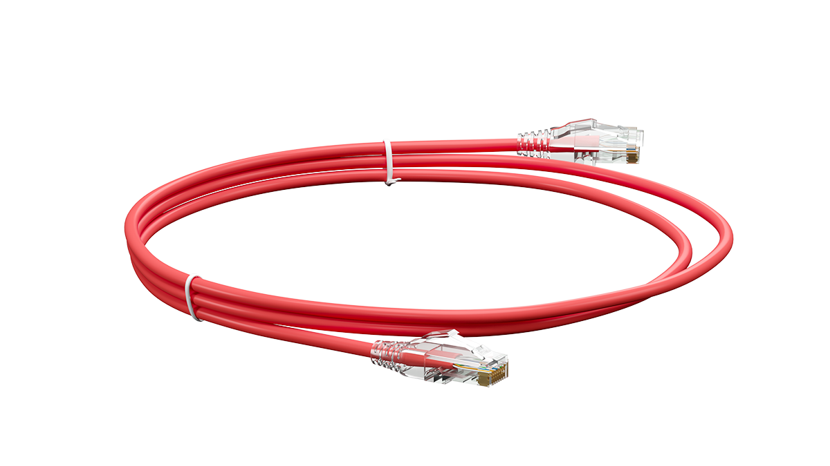 UCL PCС-UU5E-1M-LSZH-RD Патч-корд U/UTP, Cat.5e (50 µ″) (100% Fluke Component Tested), LSZH, 1 м, красный, Uncomline
