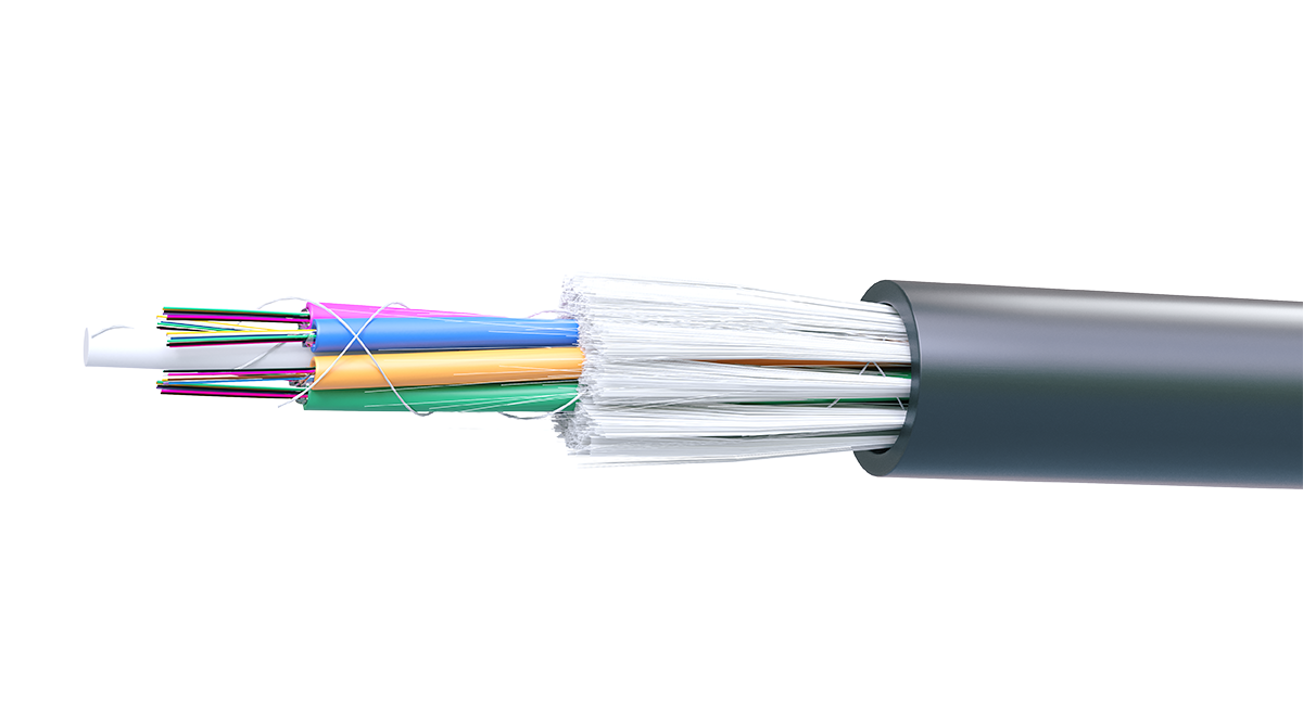 UCLP ОКВА-М-48G652D-3,0-OUT-BK Самонесущий кабель на 48 (6x8) ОВ G.652.D/G.657.A1 с арамидными нитями с растягивающей нагрузкой до 3 кН, PE, Uncomline