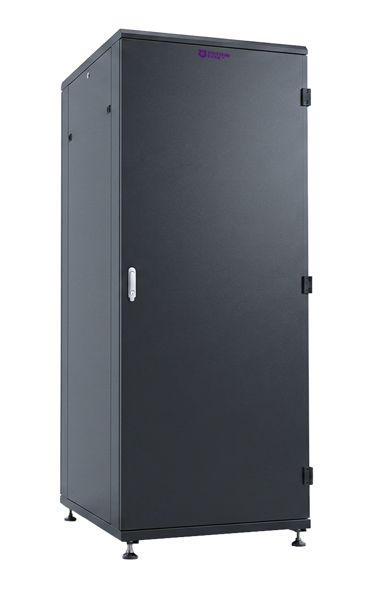 UCL FSC-4288-SS-SS-RAL9005 Шкаф напольный 19″, 42U, 800x800 мм, передняя цельная стальная дверь, задняя цельная стальная, разобранный, черный, Uncomline