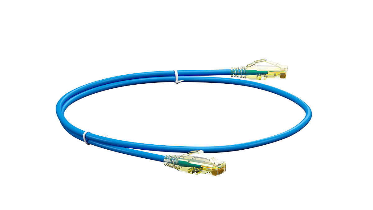 UCL PCС-UU6A-0,5M-LSZH-BL Патч-корд U/UTP, Cat.6a (50 µ″) (100% Fluke Component Tested), LSZH, 0,5 м, синий, Uncomline