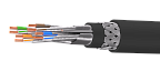 UCLP F/FTP Cat 6A Ко PE/PE 4x2x0,58 BK-OUT-305 Кабель парной скрутки, экран., кат. 6A, 4x2x0,58 мм, PE/PE, внеш., бронир., черный, 305 м, Uncomline