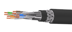 UCLP F/FTP Cat 6A Ко PE/PE 4x2x0,58 BK-OUT-305 Кабель парной скрутки, экран., кат. 6A, 4x2x0,58 мм, PE/PE, внеш., бронир., черный, 305 м, Uncomline