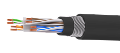 UCLP U/UTP Cat 6 К PUR/PUR 4x2x0,58 BK-OUT-305 Кабель парной скрутки, неэкран., кат. 6, 4x2x0,58 мм, PUR/PUR, внеш., бронир., черный, 305 м, Uncomline