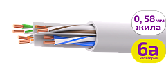 UCL U/UTP Cat 6A PVC 4x2x0,58  GY-IN-305 Кабель парной скрутки, неэкран., кат. 6A, 4x2x0,58 мм, PVC, внутр., серый, 305 м, Uncomline