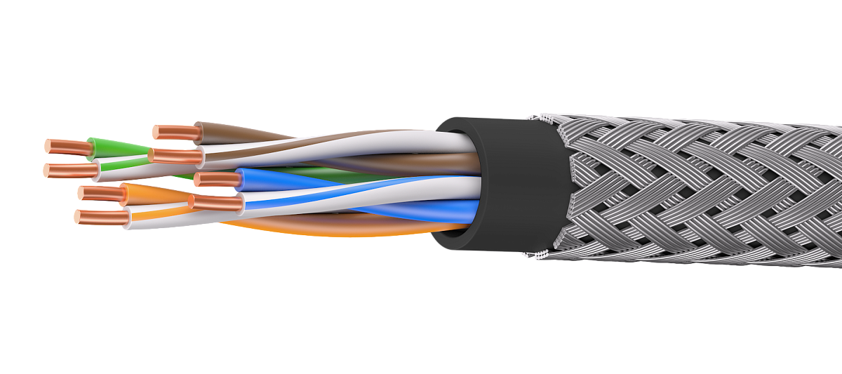 UCLP U/UTP Cat 5e КоГ PVC 4x2x0,52 BK-OUT-305 Кабель парной скрутки, неэкран., кат. 5e, 4x2x0,52 мм, PVC, внеш., бронир., черный, 305 м, Uncomline