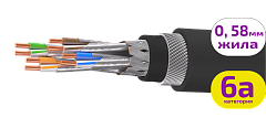 UCLP S/FTP Cat 6A К PVC/PVC 4x2x0,58 BK-OUT-305 Кабель парной скрутки, экран., кат. 6A, 4x2x0,58 мм, PVC/PVC, внеш., бронир., черный, 305 м, Uncomline