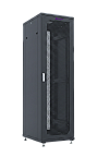 UCL FSC-3261- SP-SP-RAL9005 Шкаф напольный 19″, 32U, 600x1000 мм, передняя перфорированная стальная дверь, задняя перфорированная стальная, разобранный, черный, Uncomline