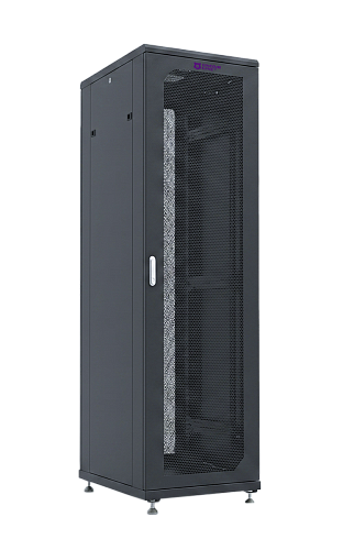 UCL FSC-2261-SP-SP-RAL9005 Шкаф напольный 19″, 22U, 600х1000 мм, передняя перфорированная стальная дверь, задняя перфорированная стальная, разобранный, черный, Uncomline