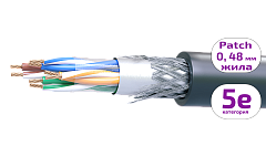 UCLP Patch SF/UTP Cat 5e PUR 4x2x0,48 BK-OUT-305 Кабель парной скрутки, экран., кат. 5e, 4x2x0,48 мм, PUR, внеш., черный, 305 м, Uncomline