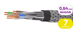 UCLP F/FTP Cat 7 КоГ ZH нг(А)-HF 4x2x0,64 BK-IN/OUT-305 Кабель парной скрутки, экран., кат. 7, 4x2x0,64 мм, ZH нг(А)-HF, внутр./внеш., бронир., черный, 305 м, Uncomline