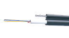 UCLP ОКВЭдм-Т-12G652D-4,0-OUT-BK Подвесной кабель с выносным силовым элементом (м-стальной трос). Верxняя часть - несущий элемент, нижняя- модуль с 12 оптическими волокнами SM G.652.D/G.657.A1. МДРН 4 кН, PE, чёрный, Uncomline