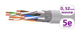 UCL SF/UTP Cat 5e PVC нг(А)-LS 4x2x0,52 GY-IN-305 Кабель парной скрутки, экран., кат. 5e, 4x2x0,52 мм, PVC нг(А)-LS, внутр., серый, 305 м, Uncomline