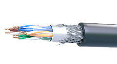 UCLP Patch SF/UTP Cat 5e PUR 4x2x0,48 BK-OUT-305 Кабель парной скрутки, экран., кат. 5e, 4x2x0,48 мм, PUR, внеш., черный, 305 м, Uncomline