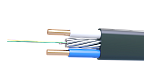 UCLP ОКВК-нг(А)-HF-Д-(4G652D+2x4,0)-3,5-OUT-BK Оптоэлектрический плоский кабель с 4 ОВ G.652D/G.657.A1 на основе бронированного кабеля безмодульной конструкции и 2 медными жилами 4,0 мм². для воздушной прокладки до 3,5 кН, Uncomline