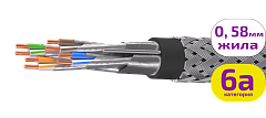 UCLP F/FTP Cat 6A КоГ PE 4x2x0,58 BK-OUT-305 Кабель парной скрутки, экран., кат. 6A, 4x2x0,58 мм, PE, внеш., бронир., черный, 305 м, Uncomline