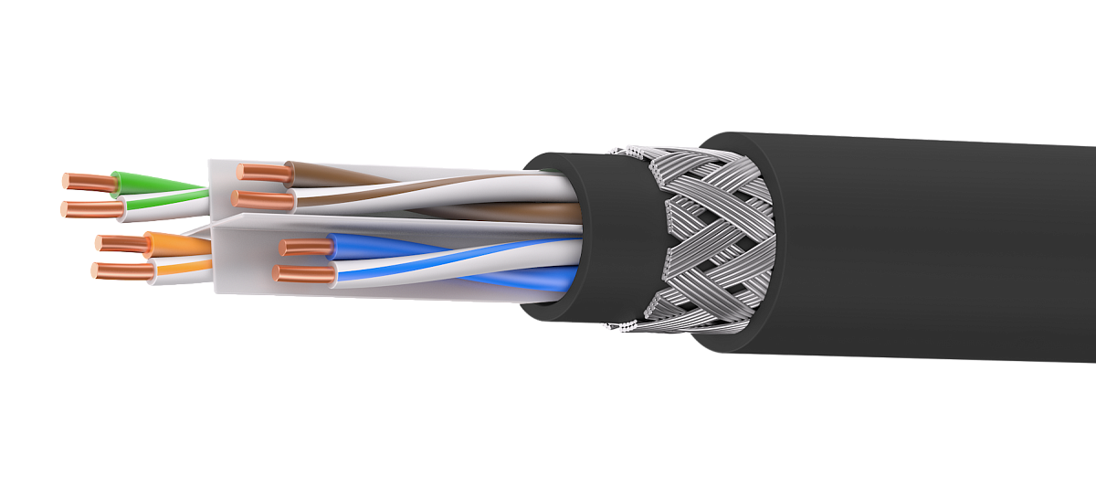 UCLP U/UTP Cat 6 Ко PVC/PVC нг(А)-LS 4x2x0,58 BK-IN/OUT-305 Кабель парной скрутки, неэкран., кат. 6, 4x2x0,58 мм, PVC/PVC нг(А)-LS, внутр./внеш., бронир., черный, 305 м, Uncomline