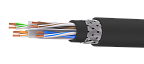 UCLP U/UTP Cat 6 Ко PE/PE 4x2x0,58 BK-OUT-305 Кабель парной скрутки, неэкран., кат. 6, 4x2x0,58 мм, PE/PE, внеш., бронир., черный, 305 м, Uncomline