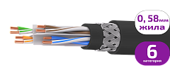 UCLP U/UTP Cat 6 Ко PVC/PVC нг(А)-LS 4x2x0,58 BK-IN/OUT-305 Кабель парной скрутки, неэкран., кат. 6, 4x2x0,58 мм, PVC/PVC нг(А)-LS, внутр./внеш., бронир., черный, 305 м, Uncomline