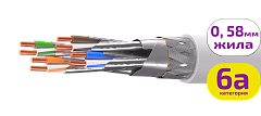UCL SF/FTP Cat 6A PVC нг(А)-LSLTx 4x2x0,58  GY-IN-305 Кабель парной скрутки, экран., кат. 6A, 4x2x0,58 мм, PVC нг(А)-LSLTx, внутр., серый, 305 м, Uncomline