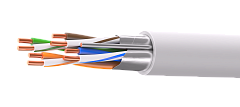 UCL F/UTP Cat 5e ZH нг(А)-HF 4x2x0,52 GY-IN-305 Кабель парной скрутки, экранированный, кат. 5e, 4x2x0,52 мм, ZH нг(А)-HF, внутренний, серый, 305 м, Uncomline