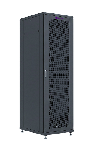 UCL FSC-2261-SP-SS-RAL9005 Шкаф напольный 19″, 22U, 600х1000 мм, передняя перфорированная стальная дверь, задняя цельная стальная, разобранный, черный, Uncomline