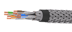 UCLP S/FTP Cat 6A КоГ PUR нг(А)-HF 4x2x0,58 BK-IN/OUT-305 Кабель парной скрутки, экран., кат. 6A, 4x2x0,58 мм, PUR нг(А)-HF, внутр./внеш., бронир., черный, 305 м, Uncomline