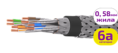 UCLP S/FTP Cat 6A КоГ PUR нг(А)-HF 4x2x0,58 BK-IN/OUT-305 Кабель парной скрутки, экран., кат. 6A, 4x2x0,58 мм, PUR нг(А)-HF, внутр./внеш., бронир., черный, 305 м, Uncomline