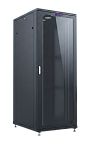 UCL FSC-4781-SG-SS-RAL9005 Шкаф напольный 19″, 47U, 800x1000 мм, передняя стеклянная дверь, задняя цельная стальная, разобранный, черный, Uncomline
