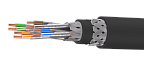 UCLP S/FTP Cat 7 Ко PUR/PUR 4х2х0,64 BK-OUT-305 Кабель парной скрутки, экранированный, кат. 7, 4х2х0,64 мм, PUR/PUR, внешний, бронированный стальной оплеткой, черный, 305 м, Uncomline