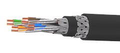 UCLP S/FTP Cat 7 Ко PUR/PUR 4x2x0,64 BK-OUT-305 Кабель парной скрутки, экран., кат. 7, 4x2x0,64 мм, PUR/PUR, внеш., бронир., черный, 305 м, Uncomline