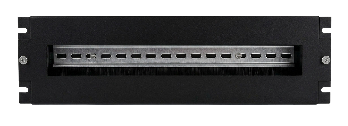 UCL P-3U-22m-BK Панель 19″ 3 U, с DIN-рейкой, 22 модуля, черный, Uncomline