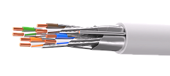 UCL F/FTP Cat 7 PVC 4x2x0,64 GY-IN-305 Кабель парной скрутки, экран., кат. 7, 4x2x0,64 мм, PVC, внутр., серый, 305 м, Uncomline