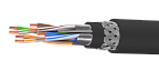 UCLP F/UTP Cat 5e Ко PUR/PUR 4x2x0,52 BK-OUT-305 Кабель парной скрутки, экран., кат. 5e, 4x2x0,52 мм, PUR/PUR, внеш., бронир., черный, 305 м, Uncomline