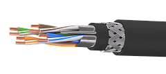 UCLP F/UTP Cat 5e Ко PUR/PUR 4x2x0,52 BK-OUT-305 Кабель парной скрутки, экран., кат. 5e, 4x2x0,52 мм, PUR/PUR, внеш., бронир., черный, 305 м, Uncomline