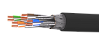 UCLP S/FTP Cat 7 PUR нг(А)-HF 4х2х0,64 BK-IN/OUT-305 Кабель парной скрутки, экранированный, кат. 7, 4х2х0,64 мм, PUR нг(А)-HF, внутренний/внешний, черный, 305 м, Uncomline