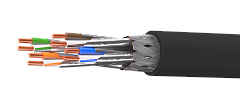 UCLP S/FTP Cat 7 PUR нг(А)-HF 4x2x0,64 BK-IN/OUT-305 Кабель парной скрутки, экран., кат. 7, 4x2x0,64 мм, PUR нг(А)-HF, внутр./внеш., черный, 305 м, Uncomline