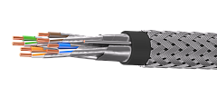 UCLP F/FTP Cat 6A КоГ PE 4x2x0,58 BK-OUT-305 Кабель парной скрутки, экран., кат. 6A, 4x2x0,58 мм, PE, внеш., бронир., черный, 305 м, Uncomline