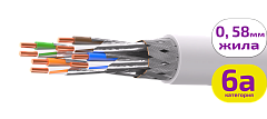 UCL S/FTP Cat 6A PVC нг(А)-LSLTx 4х2х0,58  GY-IN-305 Кабель парной скрутки, экран., кат. 6A, 4х2х0,58 мм, PVC нг(А)-LSLTx, внутр., серый, 305 м, Uncomline