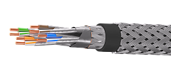 UCLP SF/FTP Cat 7 КоГ PVC нг(А)-LSLTx 4x2x0,64 BK-IN/OUT-305 Кабель парной скрутки, экран., кат. 7, 4x2x0,64 мм, PVC нг(А)-LSLTx, внутр./внеш., бронир., черный, 305 м, Uncomline