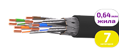 UCLP S/FTP Cat 7 PUR нг(А)-HF 4x2x0,64 BK-IN/OUT-305 Кабель парной скрутки, экран., кат. 7, 4x2x0,64 мм, PUR нг(А)-HF, внутр./внеш., черный, 305 м, Uncomline