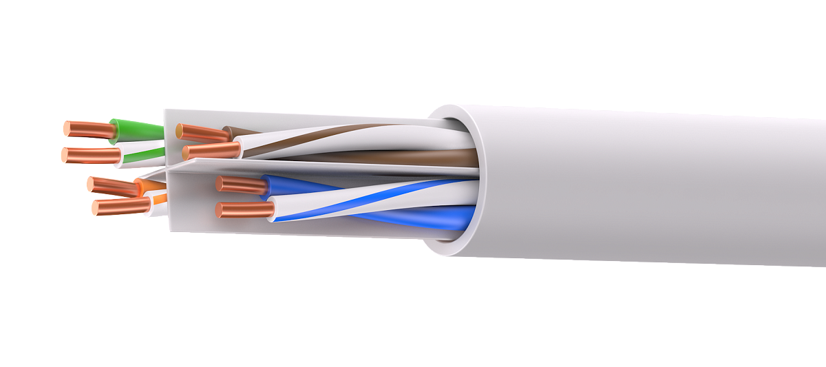 UCL U/UTP Cat 6A PVC 4x2x0,58  GY-IN-305 Кабель парной скрутки, неэкран., кат. 6A, 4x2x0,58 мм, PVC, внутр., серый, 305 м, Uncomline