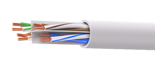 UCL U/UTP Cat 6A ZH нг(А)-HF 4х2х0,58 GY-IN-305 Кабель парной скрутки, неэкран., кат. 6A, 4х2х0,58 мм, ZH нг(А)-HF, внутр., серый, 305 м, Uncomline