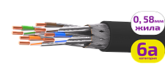 UCLP S/FTP Cat 6A PUR 4x2x0,58 BK-305 Кабель парной скрутки, экран., кат. 6A, 4x2x0,58 мм, PUR, внеш., черный, 305 м, Uncomline