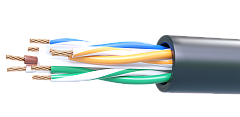 UCLP Patch U/UTP Cat 5e PUR нг(А)-HF 4x2x0,48 BK-IN/OUT-305 Кабель парной скрутки, неэкран., кат. 5e, 4x2x0,48 мм, PUR нг(А)-HF, внутр./внеш., черный, 305 м, Uncomline