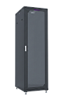 UCL FSC-4766-SG-SS-RAL9005 Шкаф напольный 19″, 47U, 600x600 мм, передняя стеклянная дверь, задняя цельная стальная, разобранный, черный, Uncomline