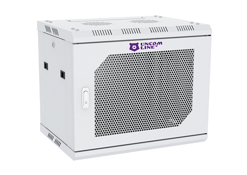UCL WMC-1266-SP-RAL7035 Шкаф настенный 19″, 12U, 600х600 мм, перфорированная передняя дверь, серый, Uncomline
